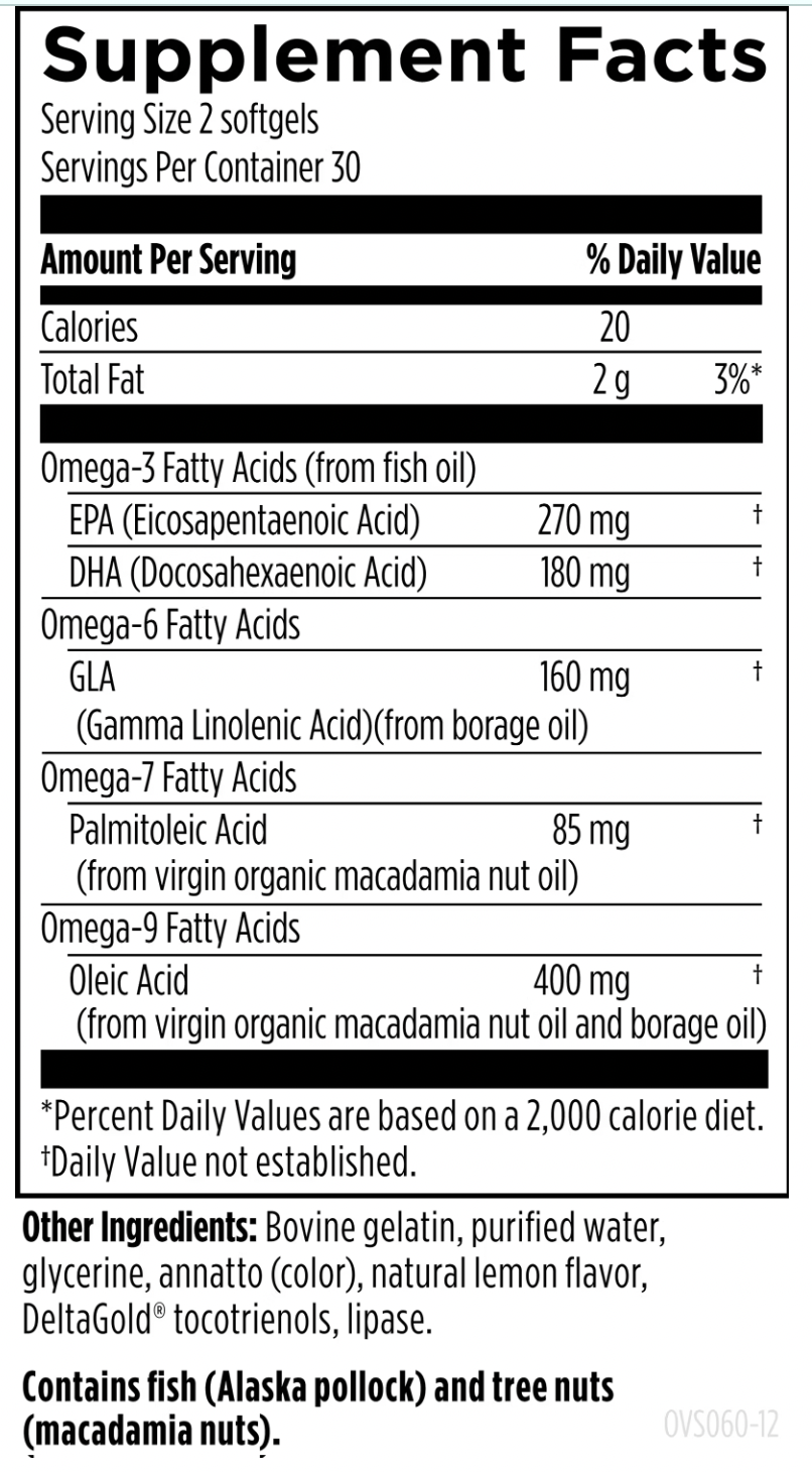 Supplement facts label with detailed nutritional information on a white background