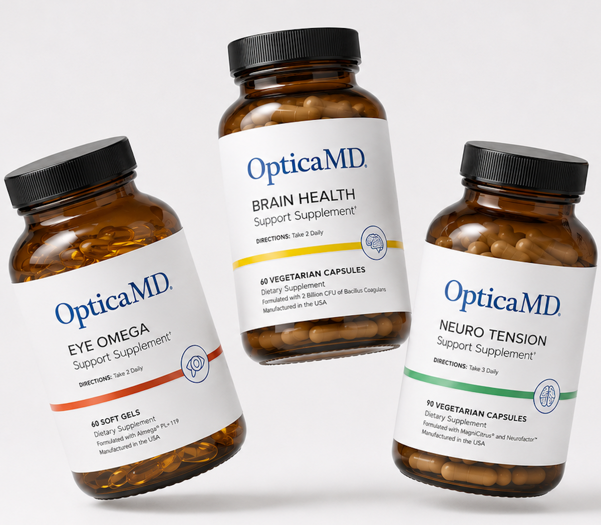 The Best-Selling, premium Neuro Longevity Bundle™ with Brain health, Neuro Tension, and Eye Omega supplements